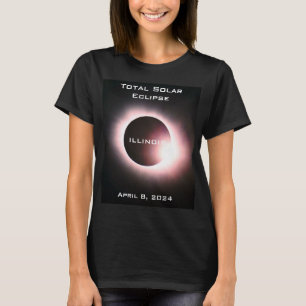 イリノイ太陽の州皆既食2024年4月8日 Tシャツ