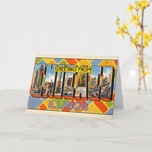 イリノイ州からの挨拶 カード (黄色い花)