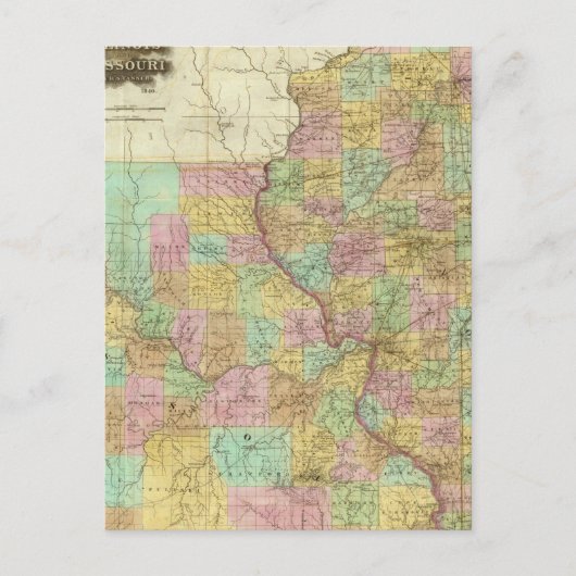 イリノイ州とミズーリ州 ポストカード (正面)
