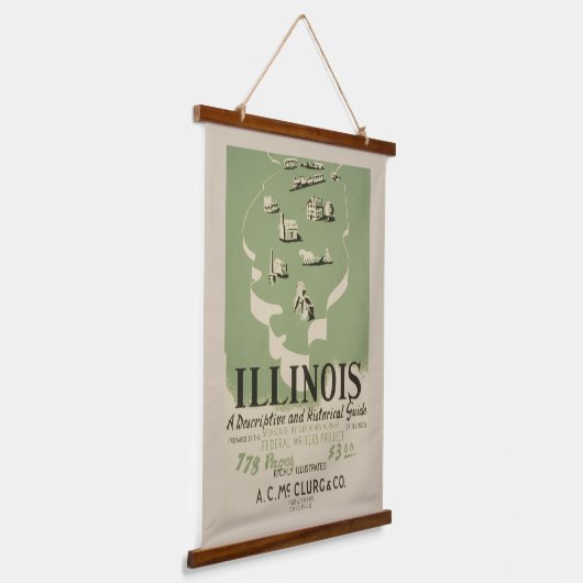 イリノイ州のアメリカのガイドシリーズ。 吊り下げ型タペストリー (傾斜あり)