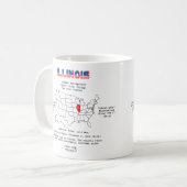 イリノイ州のアメリカ州の地図と有用な情報 コーヒーマグカップ (正面左)