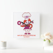 イリノイ州のエイミー・ジョイ・ドーナツ スクエア壁時計 (ホーム)