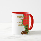 イリノイ州のコーヒーとドーナツとクリスマスミュージック マグカップ (正面右)