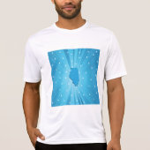 イリノイ州のシルエット ブルー スターバースト Tシャツ (正面)