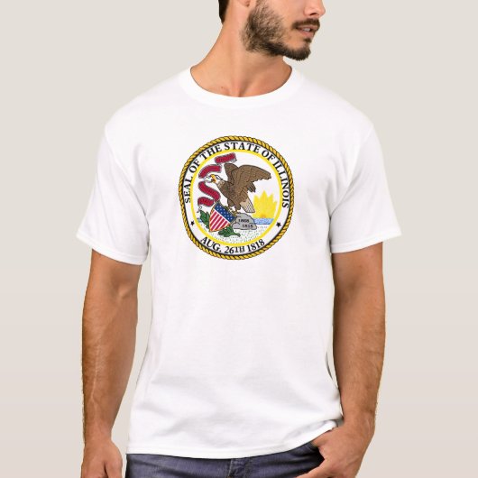 イリノイ州のシール アメリカ州のシール Tシャツ (正面)