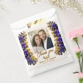 イリノイ州のスミレの写真の結婚式の種子パケット フェイバーバッグ