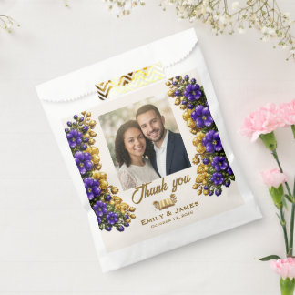 イリノイ州のスミレの写真の結婚式の種子パケット フェイバーバッグ