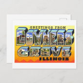 イリノイ州のダウンワーズ・グローブからのヴィンテージの挨拶 ポストカード (正面/裏面)