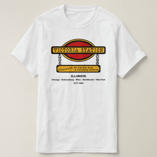 イリノイ州のビクトリア駅レストラン1977-1984 Tシャツ (デザイン正面)