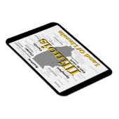 イリノイ州のプライドマップシルエット マグネット (右側)