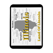 イリノイ州のプライドマップシルエット マグネット (縦)