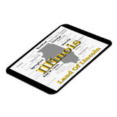 イリノイ州のプライドマップシルエット マグネット (左側)