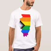 イリノイ州のプライド LGBTQ プログレスプライド Tシャツ (正面)