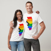 イリノイ州のプライド LGBTQ プログレスプライド Tシャツ (ユニセックス)