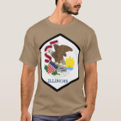 イリノイ州の六角形のシール Tシャツ (正面)