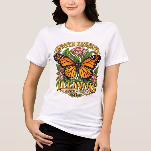 イリノイ州の君主蝶の誇り トライブレンドTシャツ (正面)