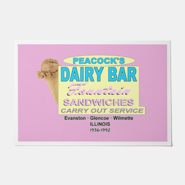 イリノイ州の孔雀アイスクリーム会社 ドアマット (正面)