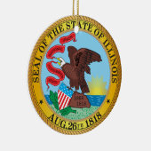 イリノイ州の封印 セラミックオーナメント (右)
