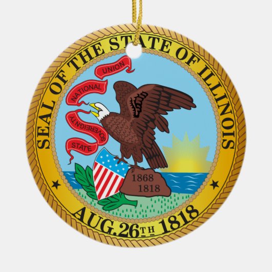 イリノイ州の封印 セラミックオーナメント (正面)