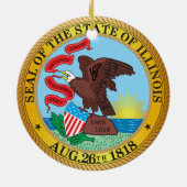 イリノイ州の封印 セラミックオーナメント (裏面)