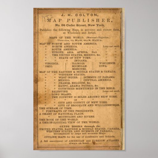 イリノイ州の州の新しい断面図 ポスター (正面)