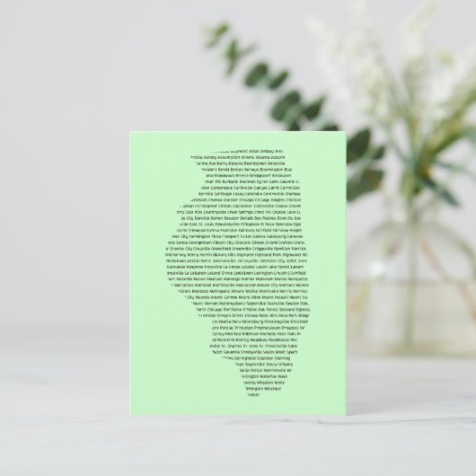 イリノイ州の市名州マップ図形 ポストカード (スタンド正面)