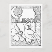 イリノイ州の形のコラージュを色付けして ポストカード (正面)