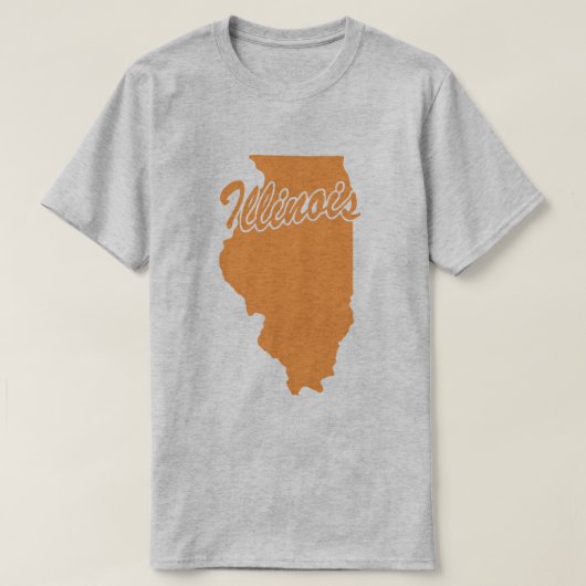 イリノイ州の形のTシャツ Tシャツ (デザイン正面)