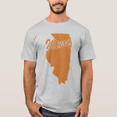 イリノイ州の形のTシャツ Tシャツ (正面)