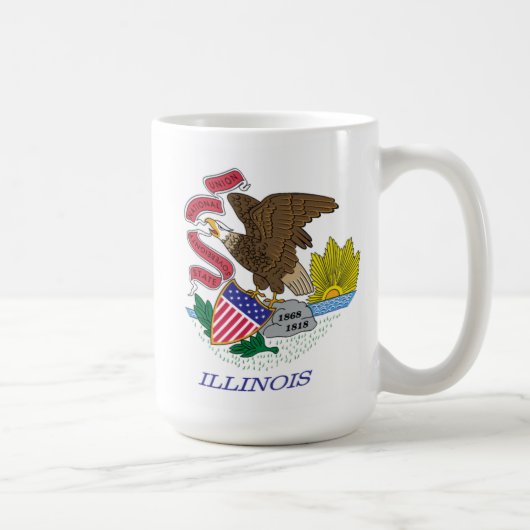 イリノイ州の旗マグ コーヒーマグカップ (右)