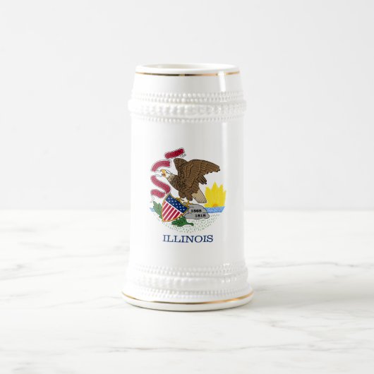 イリノイ州の旗 ビールジョッキ (中央)
