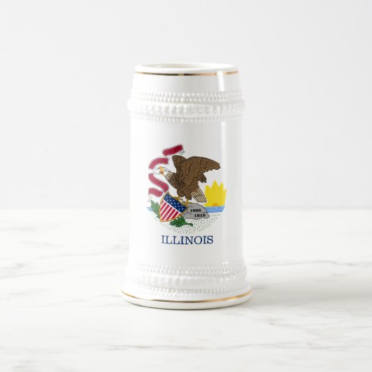 イリノイ州の旗 ビールジョッキ (中央)