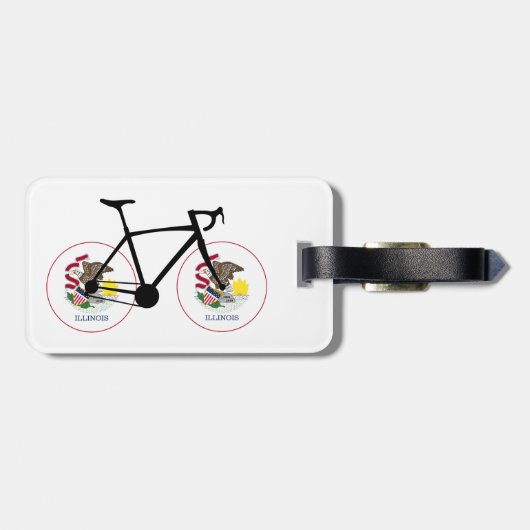 イリノイ州の旗 自転車 ラゲッジタグ (裏面横)