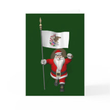 イリノイ州の看板のあるサンタクロース