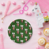 イリノイ州の看板のあるサンタクロース ペーパープレート (パーティー)