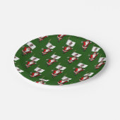 イリノイ州の看板のあるサンタクロース ペーパープレート (アングル)