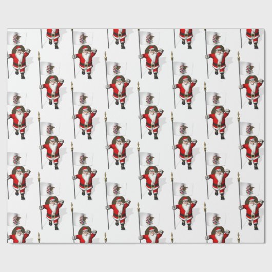 イリノイ州の看板のあるサンタクロース ラッピングペーパー (フラット)