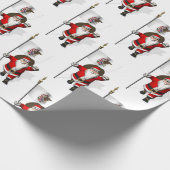 イリノイ州の看板のあるサンタクロース ラッピングペーパー (角)