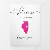 イリノイ州の結婚歓迎バッグの日程 三つ折りプログラム (カバー)