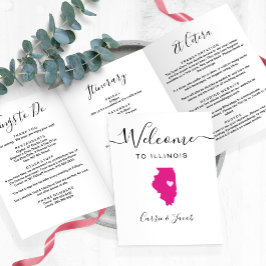 イリノイ州の結婚歓迎バッグの日程 三つ折りプログラム