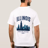 イリノイ州の象徴的なランドマーク Tシャツ (裏面)