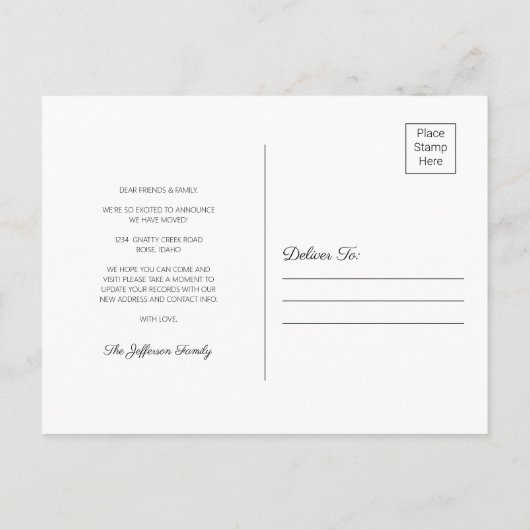 イリノイ州の黒板州マップ移動はがき 案内ポストカード (裏面)