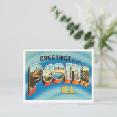 イリノイ州のPeoria Vintage Travel ポストカード (スタンド正面)