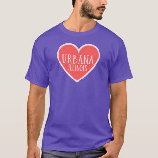 イリノイ州アーバナのかわいいハート Tシャツ
