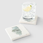 イリノイ州イラストレーション ストーンコースター (横)