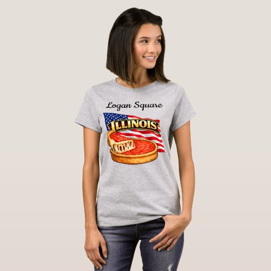 イリノイ州ウィメンズTシャツ Tシャツ (正面フル)