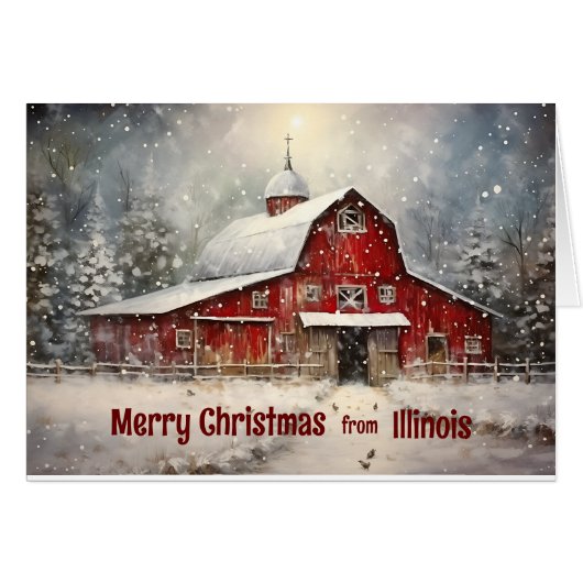 イリノイ州ウィンターバーンカードからのメリークリスマス (正面横)