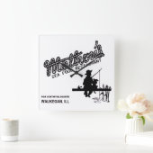 イリノイ州ウォーケガンのマトンのシーフードレストラン スクエア壁時計 (ホーム)