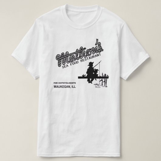 イリノイ州ウォーケガンのマトンのシーフードレストラン Tシャツ (デザイン正面)