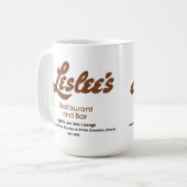 イリノイ州エバンストンのレスリーのレストランとバー コーヒーマグカップ (正面左)
